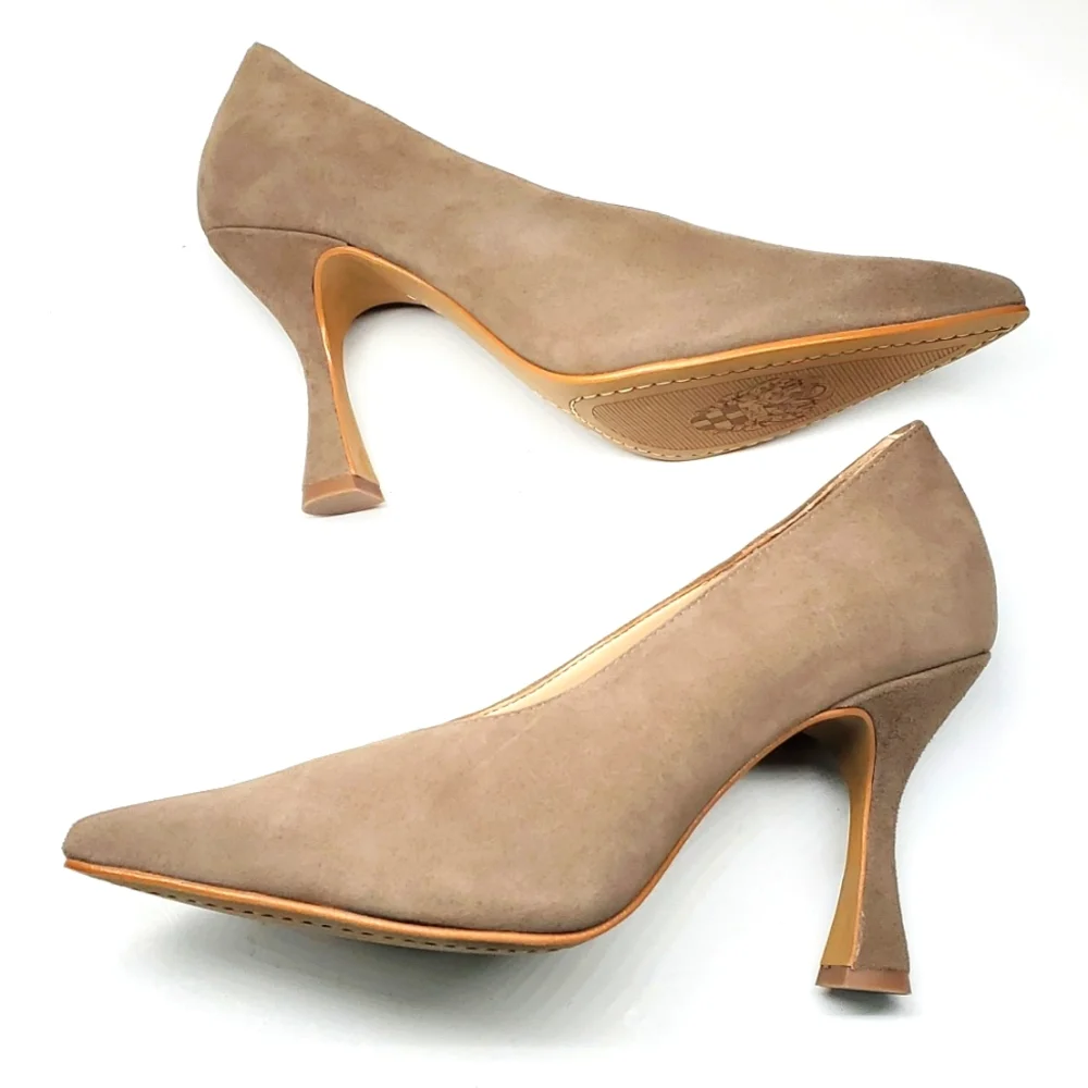Vince Camuto ISHANI Tuscan Taupe True Suede Pumps NWT 6M